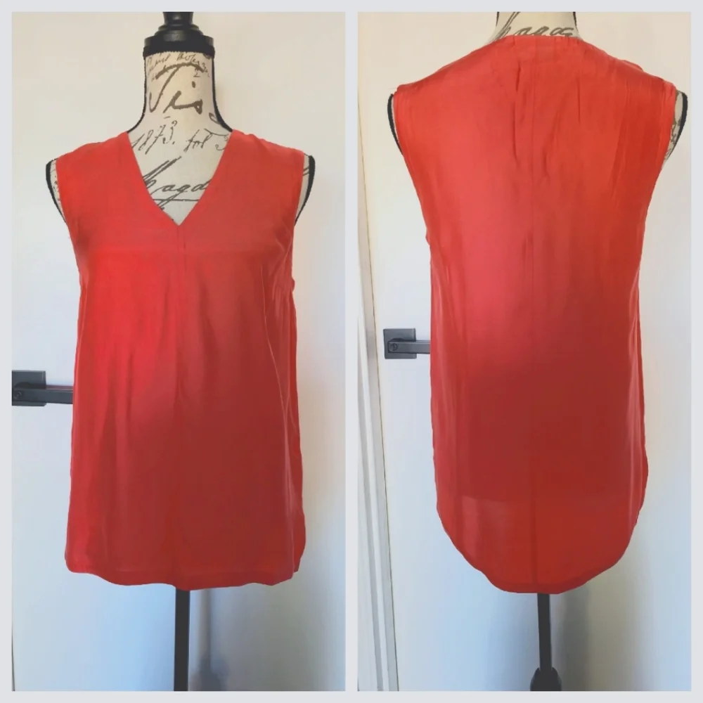 Kate Spade Saturday Salmon‎ Pink Silk Blend Sleveless Top Blouse Size M